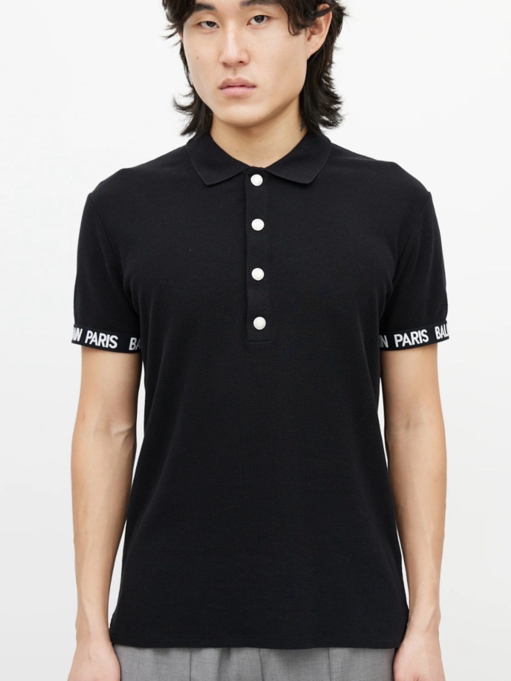 Balmain Black Logo Polo